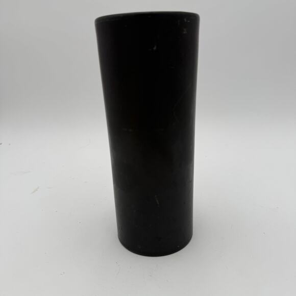 MCM Hyalyn Pottery Black Vase Cylindrical Modern Planter 8 x 3.25 inch Vintage - Picture 7 of 8